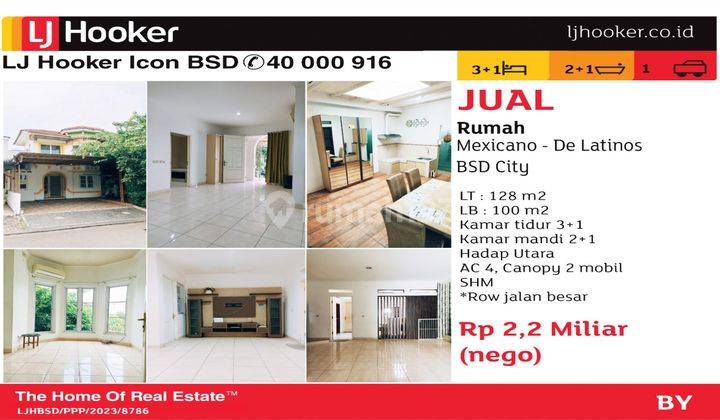 Rumah 2 Lt  SHM Dijual Semi Furnished di Cluster Mexicano Delatinos BSD 1