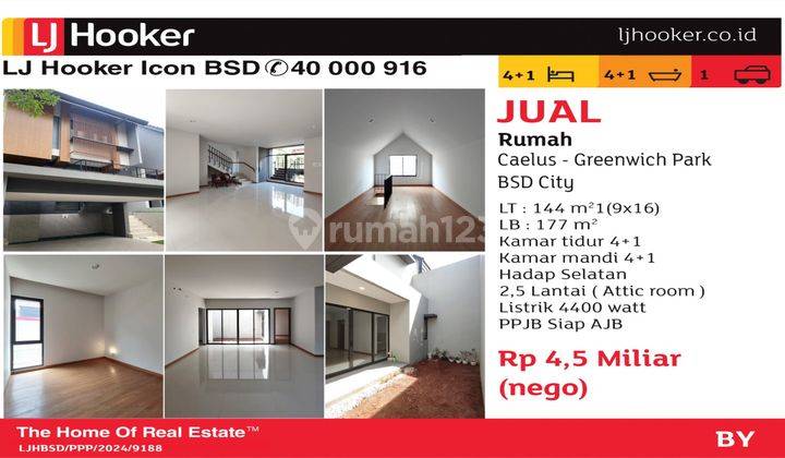  Rumah Baru 2,5 Lantai di Caelus BSD, BSD Green Wich Greenwich 1