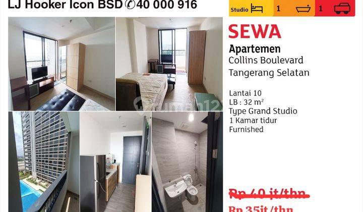 Disewakan Apartemen Collins Boulevard 1 Kamar Tidur Furnished 1