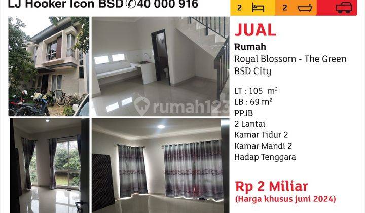 Dijual Rumah 2 Lantai Bagus di Cluster Royal Blossom, The Green BSD 1