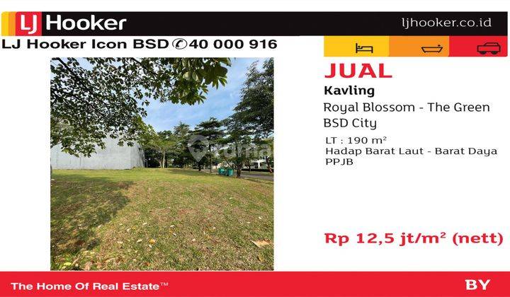 Dijual Tanah Kavling 190m2 di Cluster Royal Blossom, The Green BSD City, BSD The Green 1