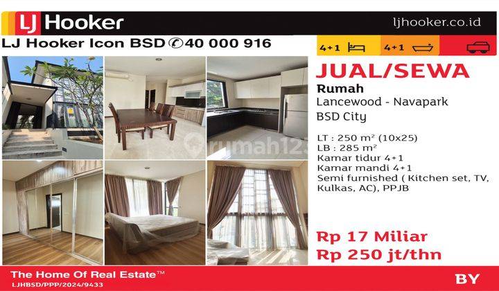 Rumah Mewah Semi Furnished Di Cluster Lancewood Navapark Bsd City 1