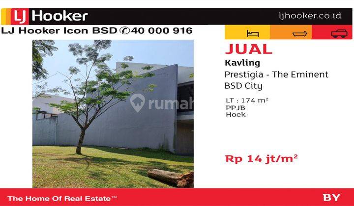 Tanah Kavling  174m2 di Cluster Prestigia, The Eminent BSD, BSD Eminent 1