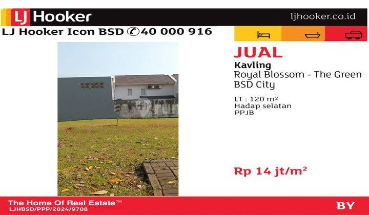 Tanah Kavling 120m2 di Cluster Royal Blossom, The Green BSD City, BSD The Green 1