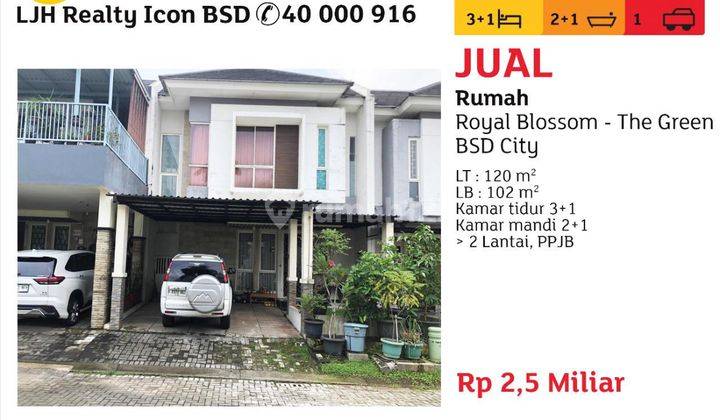 Dijual Rumah 2lt Di Cluster Royal Blossom The Green Bsd City 1