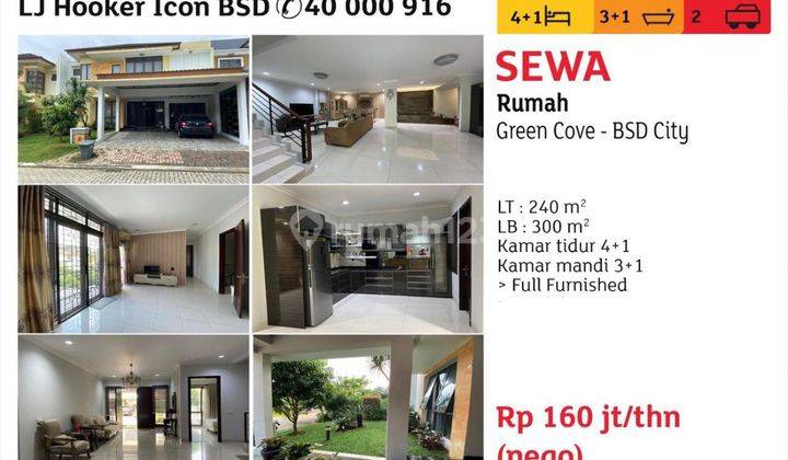 Disewakan Rumah Greencove Bsd City Full Furnished Rapi Bersih Terawat Siap Huni!!