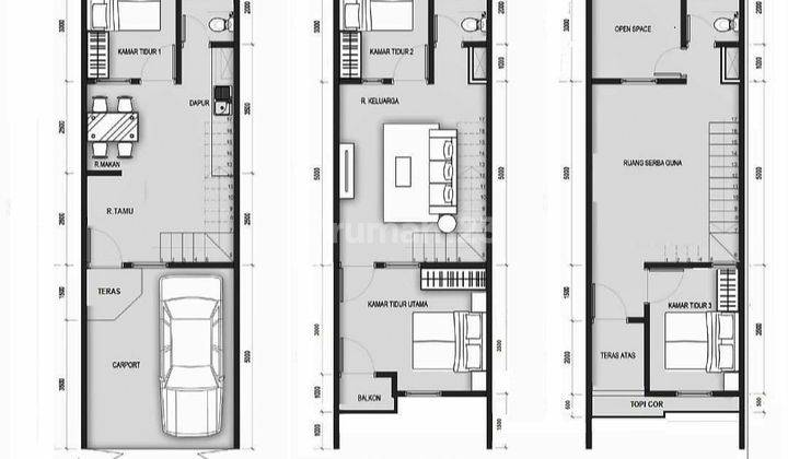 Rumah 3 Lantai di Tanjung Duren Selatan,SHM,  Bangunan Baru, Selatan 2