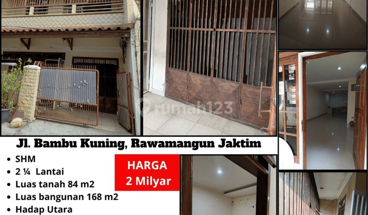 Rumah 3 Lantai di Jl. Bambu Kuning, Rawamangun Jaktim, Jakarta Timur 1