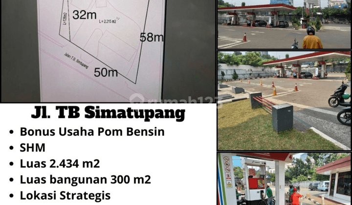 Tanah Dengan Lokasi Strategis, SHM 2.434 m² , Tb Simatupang 1