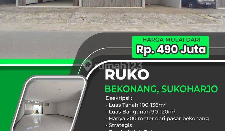 Ruko Bagus Murah Siap Huni Hanya 200m Dari Pasar Bekonang