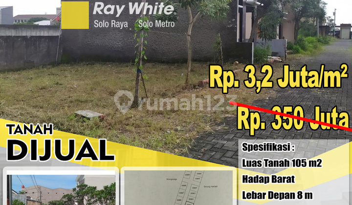 Tanah Kavling Siap Bangun Lokasi Perum Spring View Baki Tanah Kavling Siap Bangun Lokasi Perum Spring View Baki