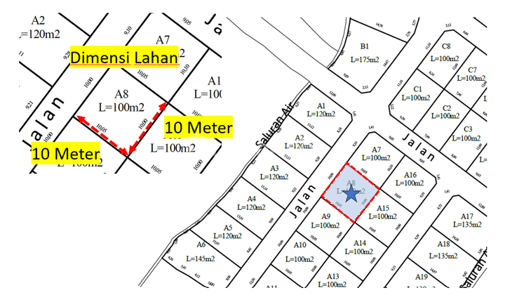 Disewakan Tanah 100 m2 SHM Dekat Pantai Kedungu  2