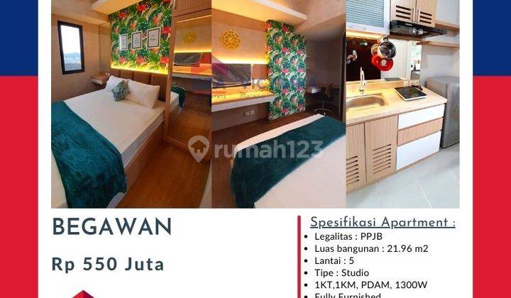 Dijual Unit Apartemen Studio Begawan Lengkap Dengan Furnished  1