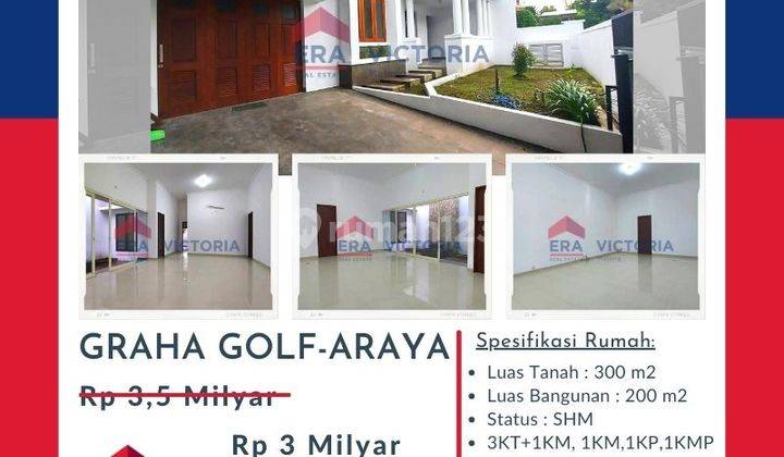 Rumah Turun Harga di Cluster Favorit Perumahan Elit Araya 1