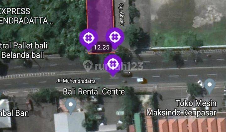 TOP URGENT LAND FOR SALE ON THE MAIN ROAD SIDE MAHENDRADATTA WEST DENPASAR LOCATION 1