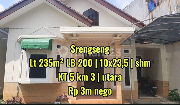 Bu ! Jual Cepat! Rumah 1,5 Lantai ±235 M² - 5 Kamar Tidur, Bebas Banjir & SHM - bisa Nego Srengseng Jakarta Barat