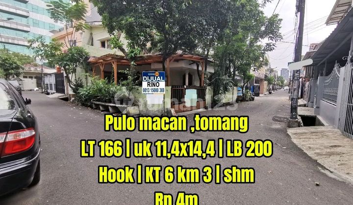 Lokasi Emas! Harga Masih Nego! Rumah Hitung Tanah Hook Pulo Macan Tomang Jakarta Barat