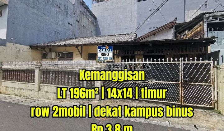 Hot Listing! Rumah Luas Tanah 14X14 M - SHM, Row 2 Mobil, Cocok Hunian, Kost & Usaha Kemanggisan Jakarta