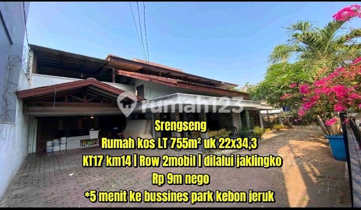 Kesempatan Emas! Rumah + Kost 10 Pintu 755 M² - Cashflow Rp12 Juta/Bulan, Lokasi Strategis Kebon Jeruk