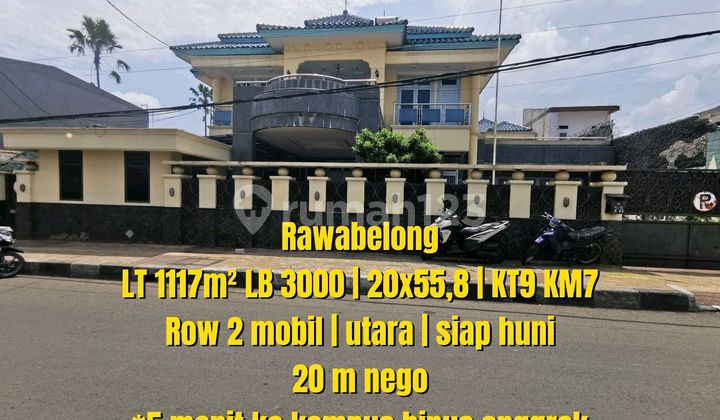 Lokasi Emas! Harga Masih bisa Nego! Rumah 2 Lantai Siap Huni Lebar 20 Meter Strategis Dekat Pasar Kembang Rawabelong Jakarta Barat