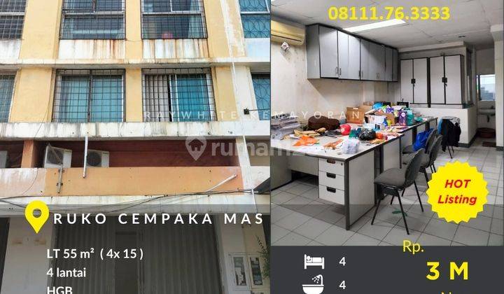 Ruko Graha Cempaka Mas 3 Lt, Lt 55 M2, Turun Harga Jual Cpt Bu 1