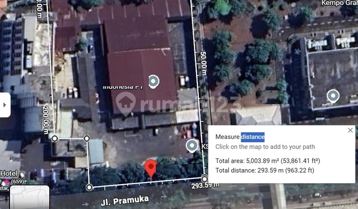 Tanah Jl Pramuka Jakpus: Strategis Jalan Raya, Cocok utk Bangun Kantor