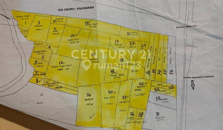 Tanah Di Kp. Baru Sinduk - Subang Untuk Rest Area Tol Cipali 2