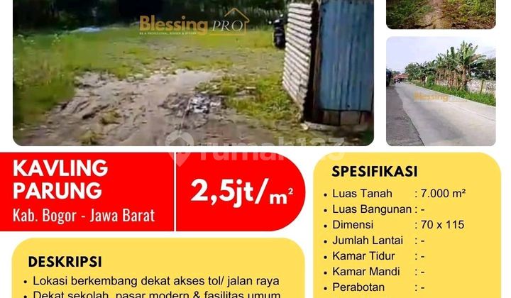Land Plot for Sale, Wide, Adjacent to Parung Road