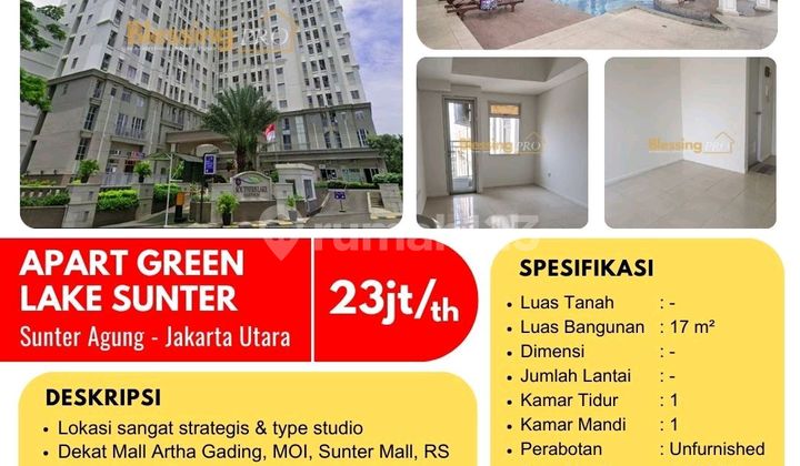 Disewakan Greenlake Sunter Type Studio