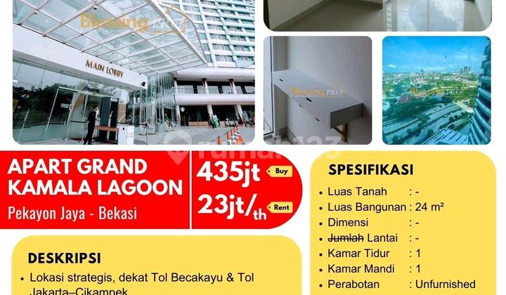 For Rent Studio Apartment Grand Kamala Lagoon Bekasi