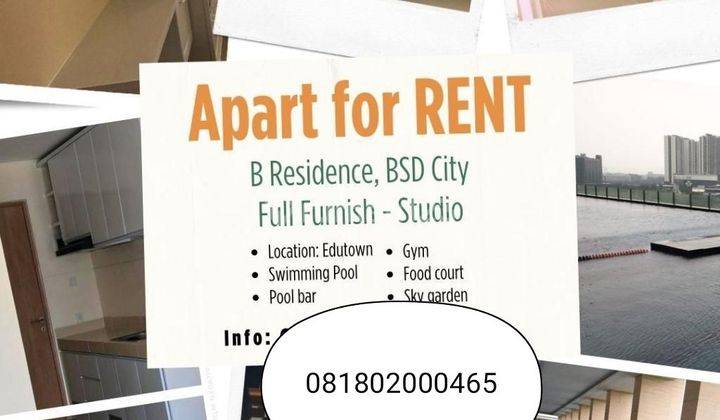 Apartemen Full Furnished B Residence 1