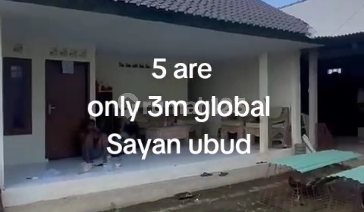 Tanah Bonus Rumah di Sayan Ubud Lokasi Bagus untuk Rental