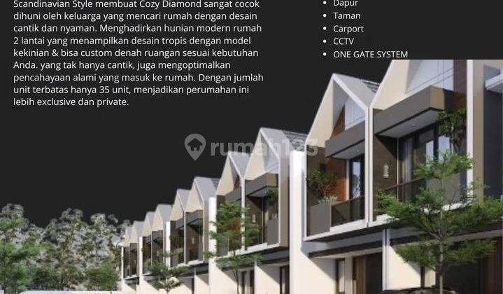 Rumah 2 lantai full bata merah one gate system dengan konsep scandinavian DP 0% dan diskon 50jt 2