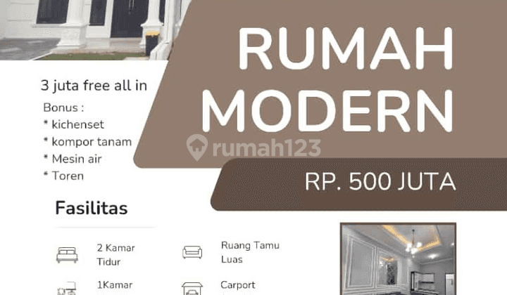 Rumah Mewah Modern, 3 Jt All In Langsung Akad  1