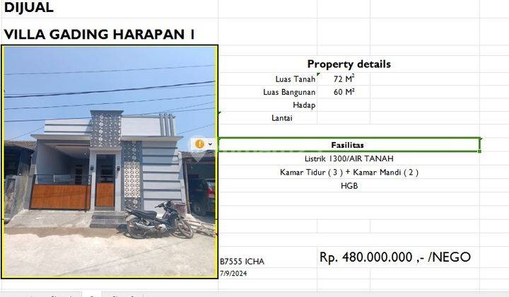 Dijual Rumah Vila Gading Harapan Gerbang Timur Bekasi  2