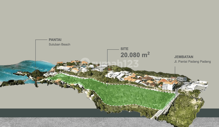 Large land with amazing view and big potential for resort project for sale in Uluwatu 1