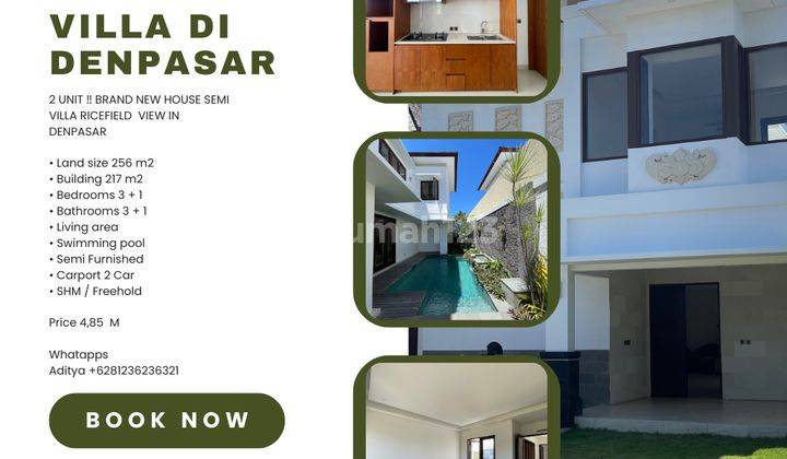 (K4) 2 Unit Ready Rumah Semi Villa Pemandangan Sawah Dekat Living World  1