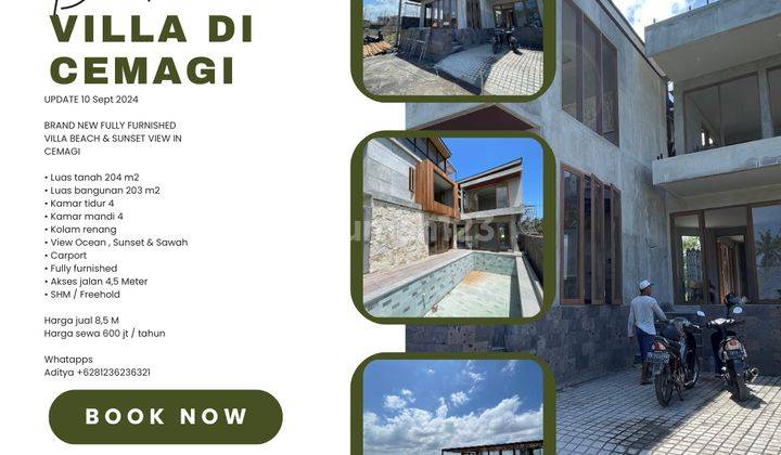 (E63) Update Brand New Fully Furnished Villa Beach & Sunset View In Cemagi  2