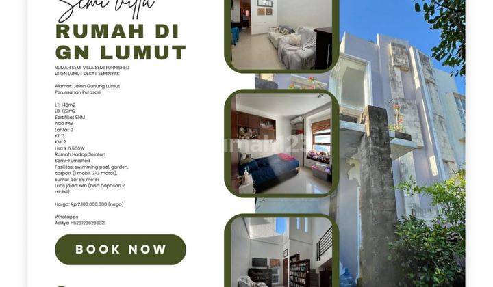 (J95) Rumah Semi Villa Turun Harga Di Gn Lumut Dekat Seminyak  1