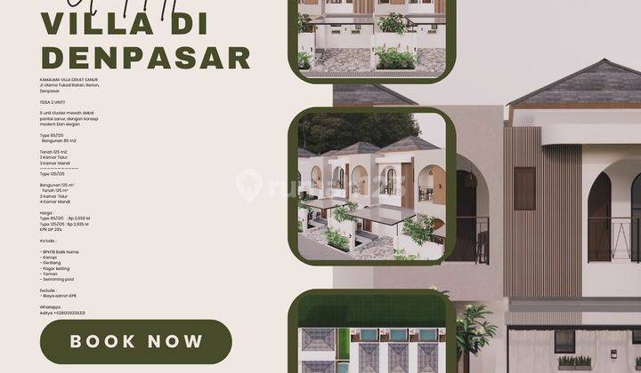 (Tm) Sisa 2 Unit Villa Dekat Sanur Dengan Design Modern Tengah Kota  1