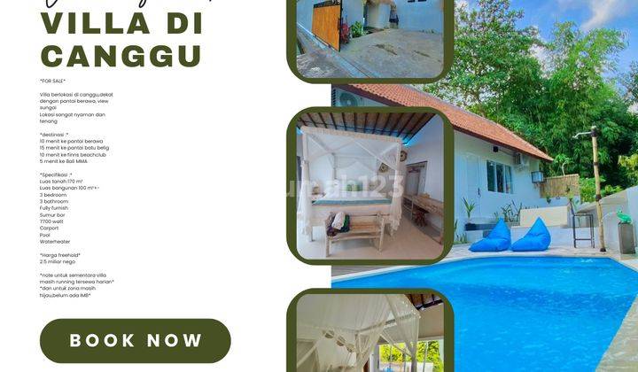 (Kb) Villa Berlokasi Di Canggu Dekat Pantai Berawa View Sungai 1