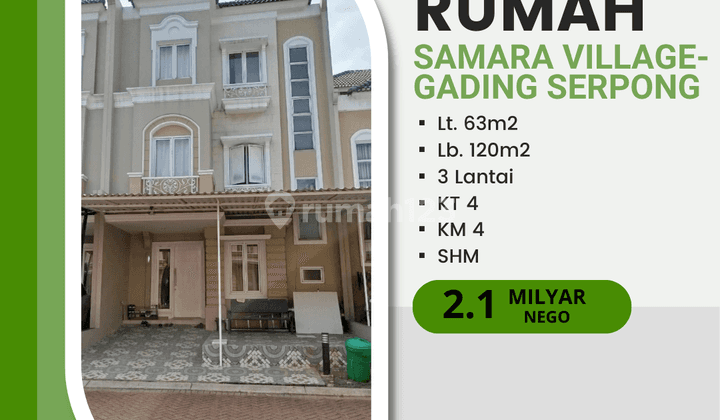 Rumah Bagus Semi Furnished di Cluster Samara Village- Gading Serpong, Tangerang 1