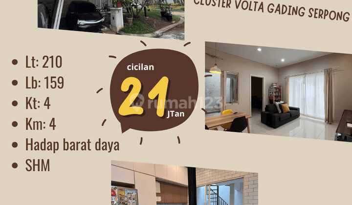 Rumah 2 Lantai Bagus di Cluster Volta Gading Serpong, Tangerang 1