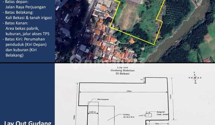 Turun.harga Dijual Cepat Tanah Plus Bangunan di Jalan Raya Perjuangan Bekasi