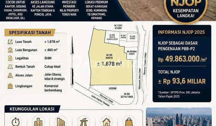 Tanah Luas 1878 di Tendean Mampang Dekat Kuningan Senopati Tanah Luas 1878 di Tendean Mampang Dekat Kuningan Senopati