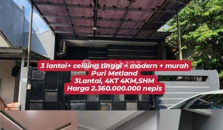 MURAH! CEILING TINGGI + FURNISH 3Lantai 6x15 Puri Metland 1