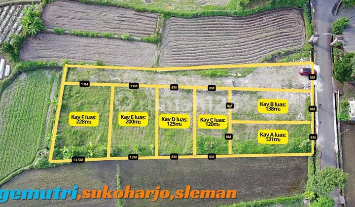 Tanah Kavling Dusun Gemitri Utara Jalan Tajem View Sawah