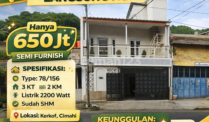 2-Story Semi-Furnished House by the Main Road Kerkof, Cimahi City, Ready to Occupy