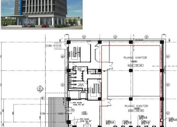 Sewa Ruang Kantor Cawang, Jaktim Kuas 344m² 1