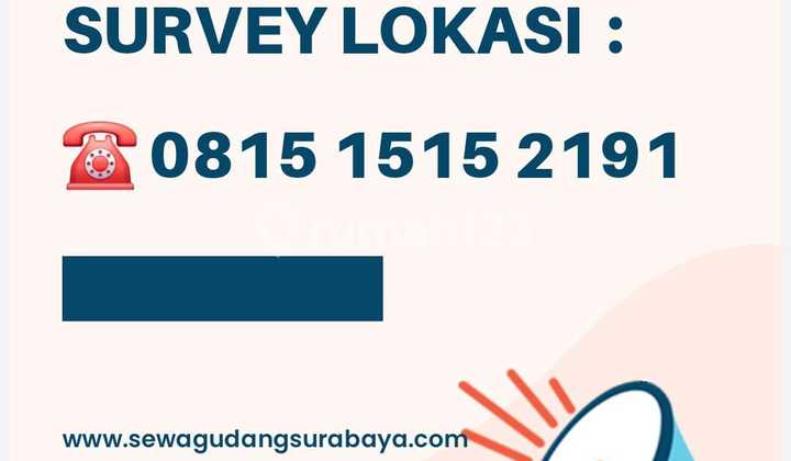 Loading dock warehouse for rent in Margomulyo, Surabaya, land area 1,334 m², only 8 kilometers from Tanjung Perak port.